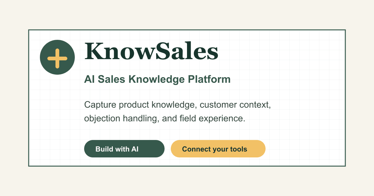 KnowSales AI sales knowledge platform